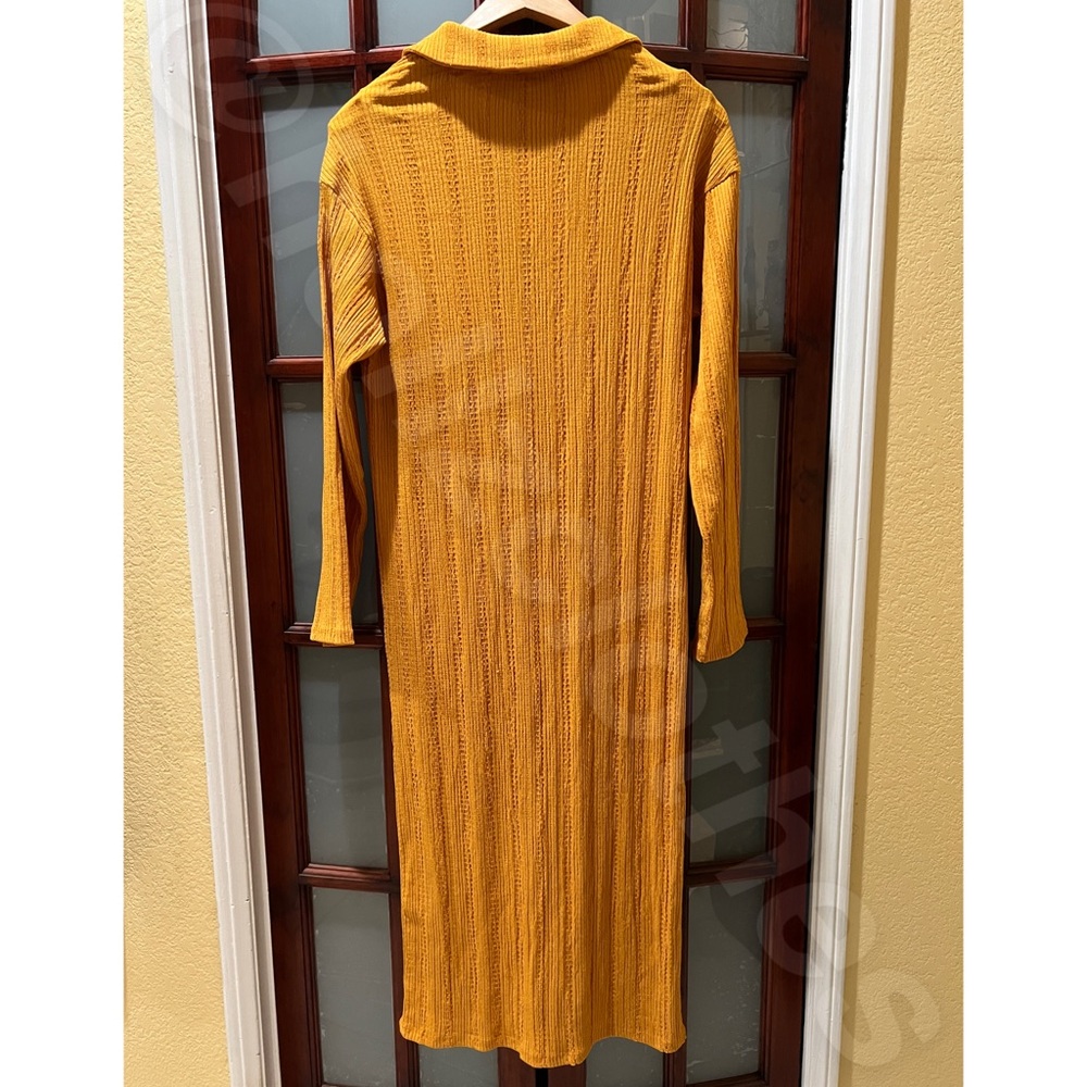 Free People Beach Palma Ribbed Aster Collar Tshirt Midi Dress - Picture 9 of 10